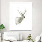 Buck Bust by Brenna Harvey on GIANT ART - white vintage deer