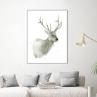 Buck Bust by Brenna Harvey on GIANT ART - grey vintage