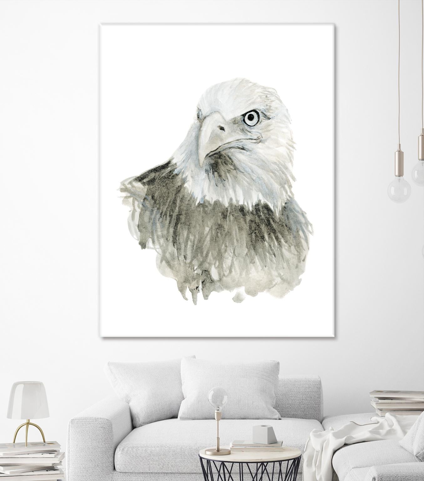 Eagle Bust by Brenna Harvey on GIANT ART - blue vintage