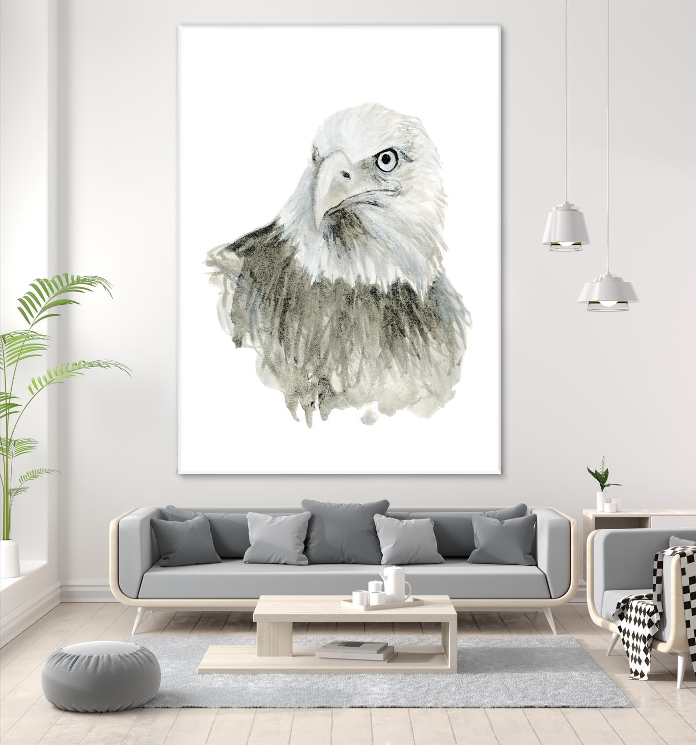 Eagle Bust by Brenna Harvey on GIANT ART - blue vintage