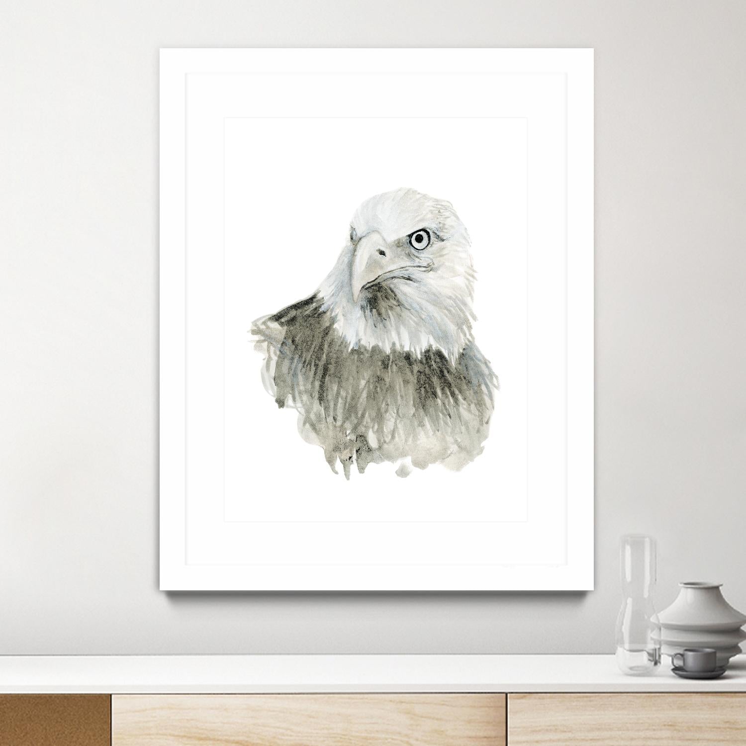 Eagle Bust by Brenna Harvey on GIANT ART - white vintage aigle