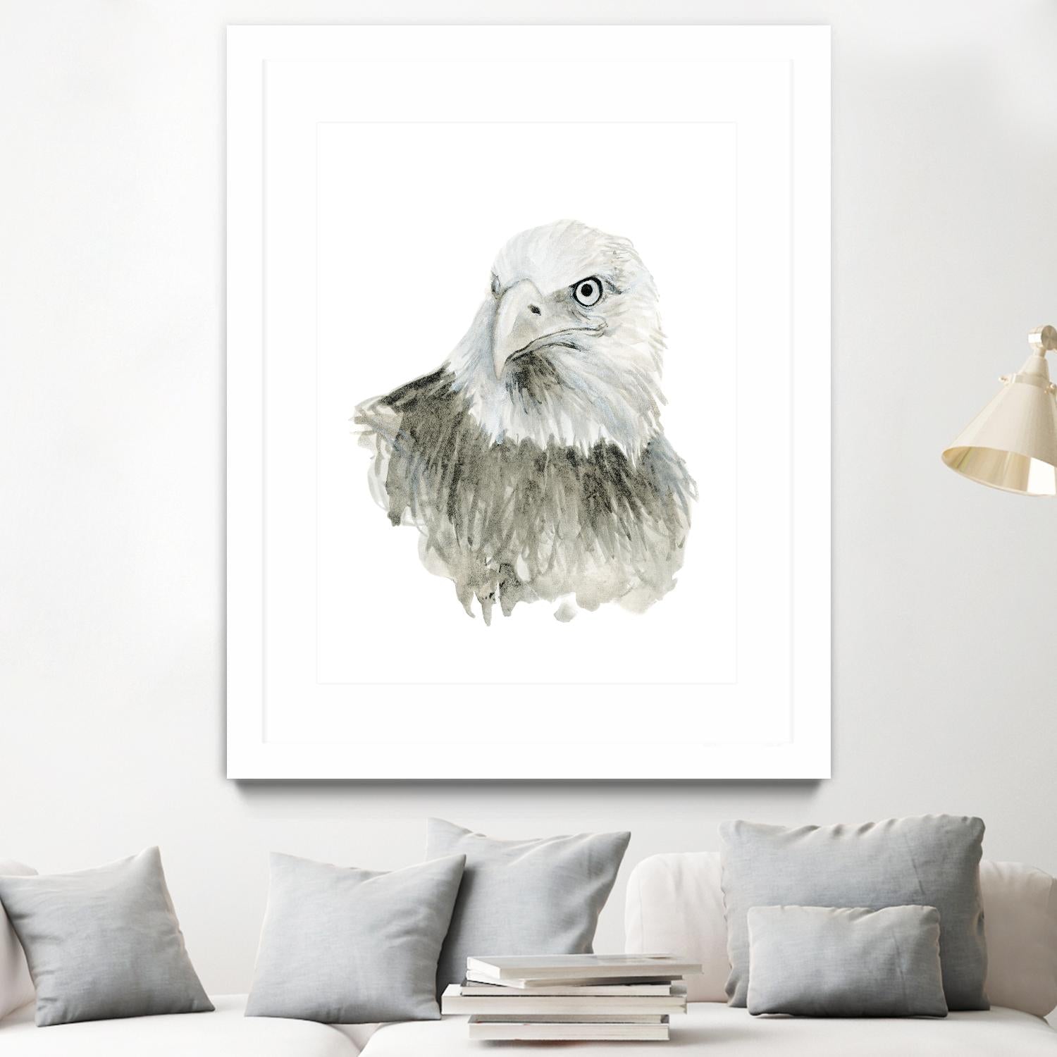 Eagle Bust by Brenna Harvey on GIANT ART - white vintage aigle