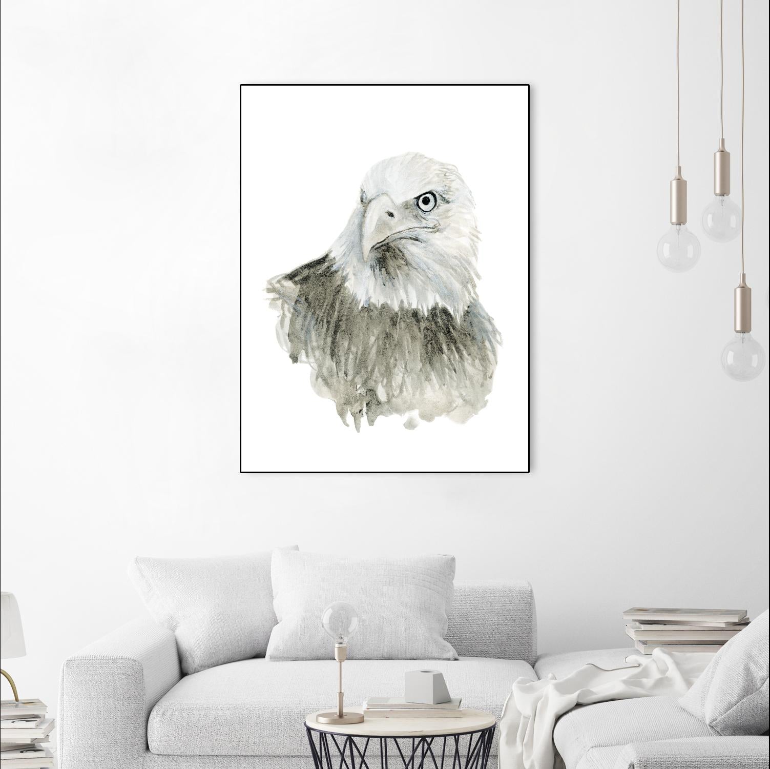 Eagle Bust by Brenna Harvey on GIANT ART - blue vintage