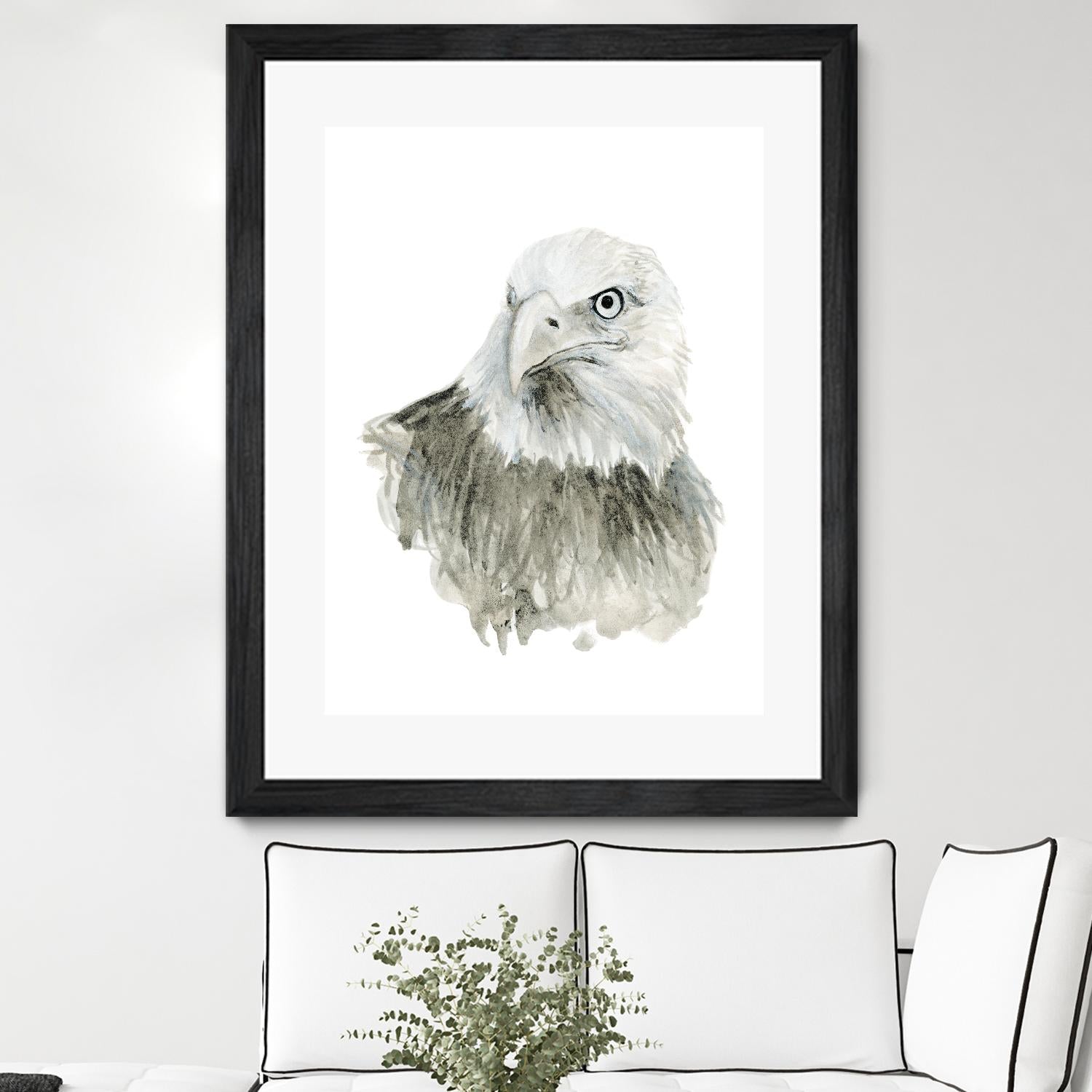 Eagle Bust by Brenna Harvey on GIANT ART - white vintage aigle