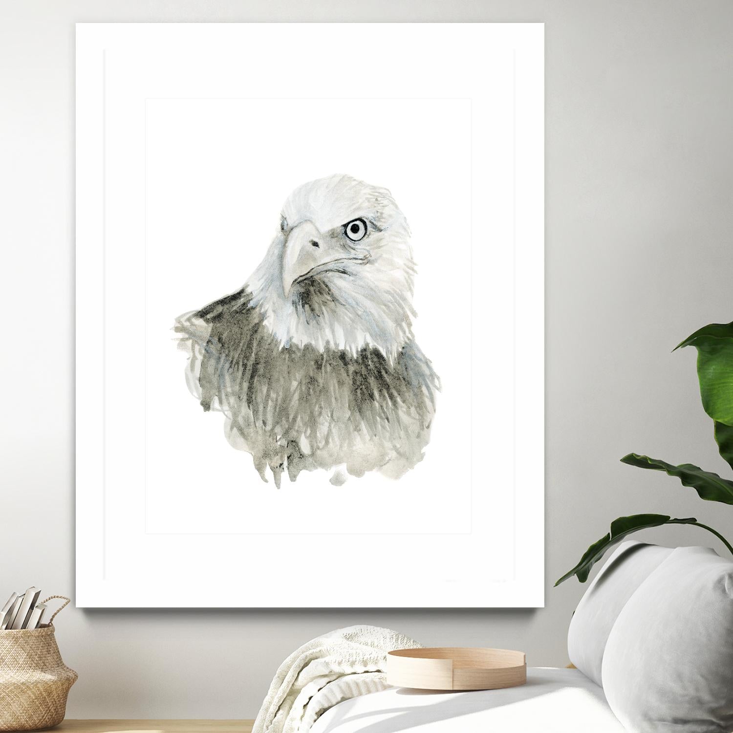 Eagle Bust by Brenna Harvey on GIANT ART - white vintage aigle