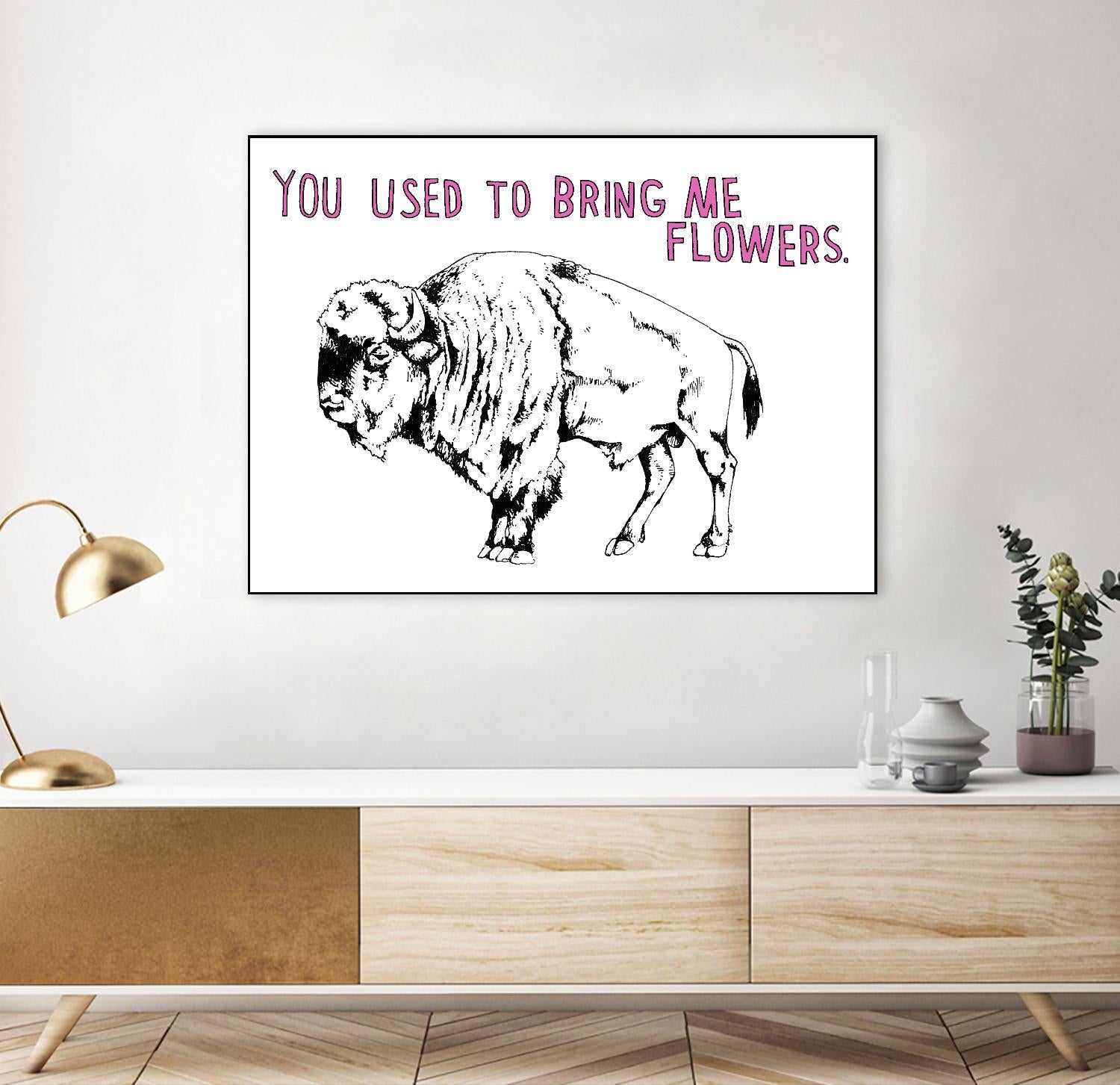 Bison by Natasha Marie on GIANT ART - pink contemporary