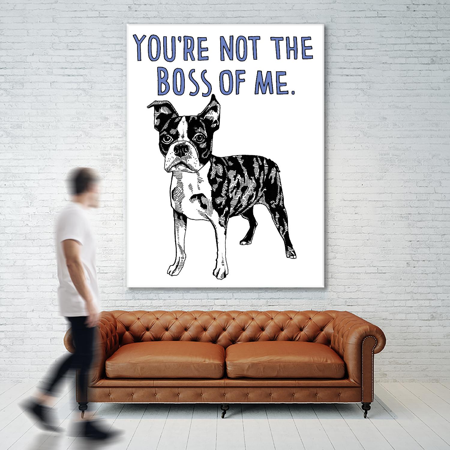 Boston Terrier by Natasha Marie on GIANT ART - blue contemporary