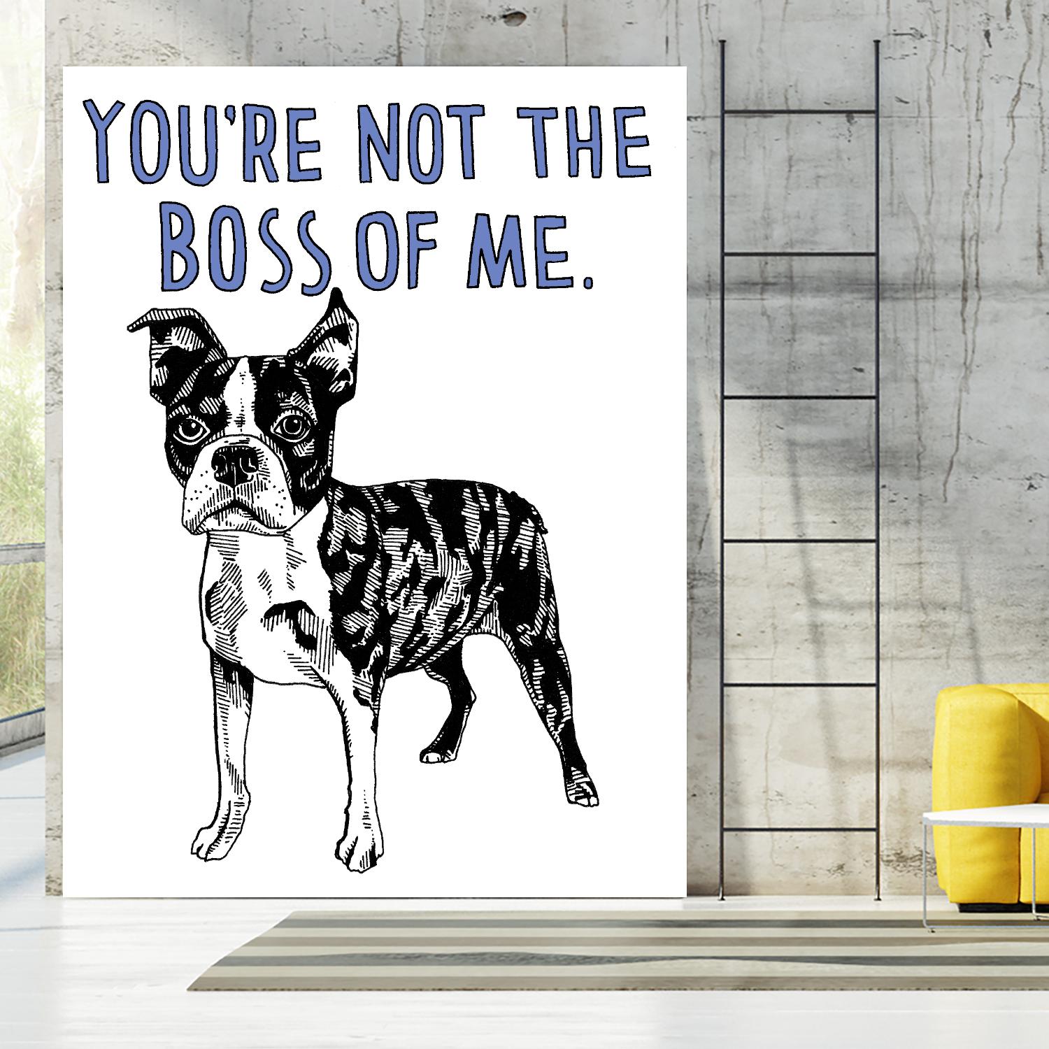 Boston Terrier by Natasha Marie on GIANT ART - blue contemporary