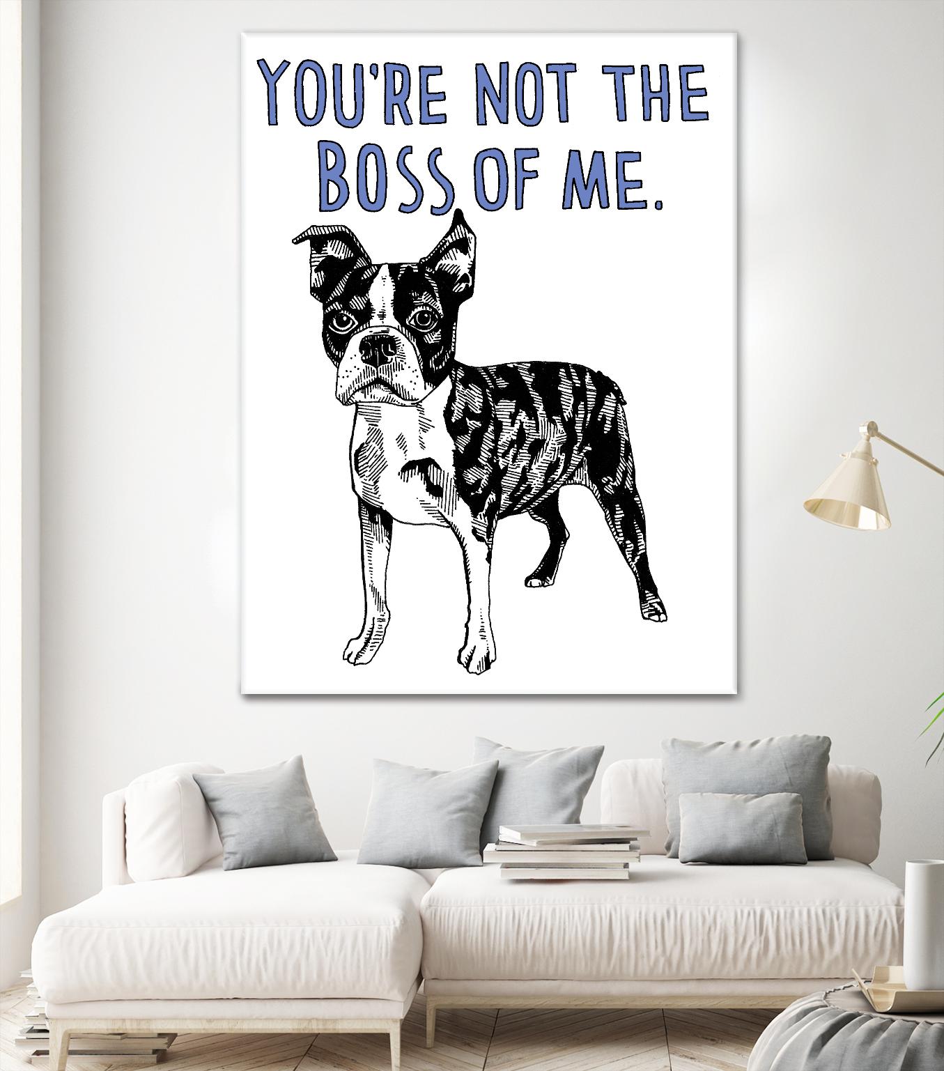 Boston Terrier by Natasha Marie on GIANT ART - blue contemporary