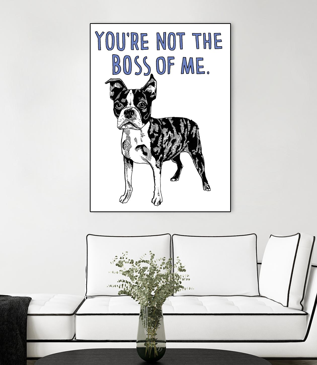 Boston Terrier by Natasha Marie on GIANT ART - blue contemporary
