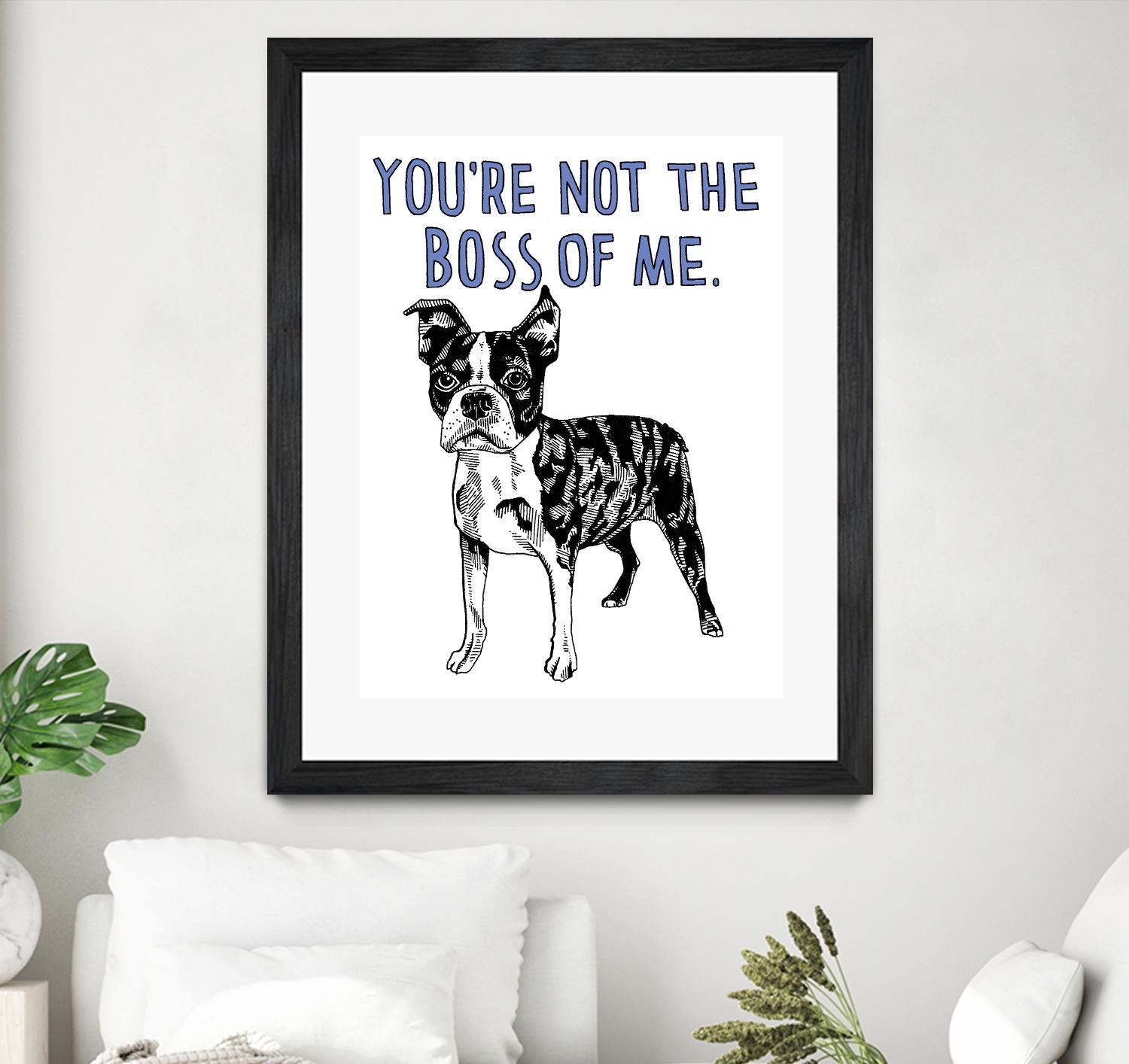 Boston Terrier by Natasha Marie on GIANT ART - blue black & white dog