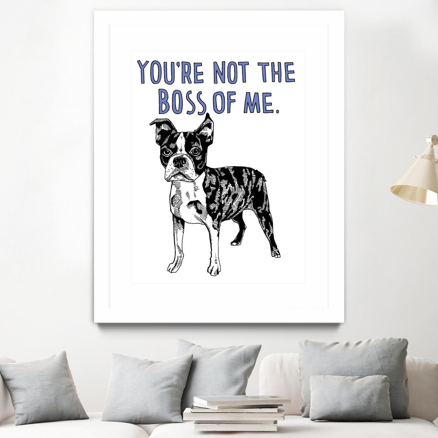 Boston Terrier by Natasha Marie on GIANT ART - blue black & white dog