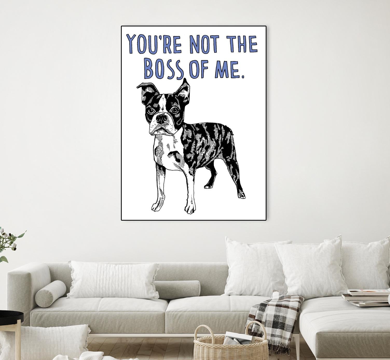Boston Terrier by Natasha Marie on GIANT ART - blue contemporary