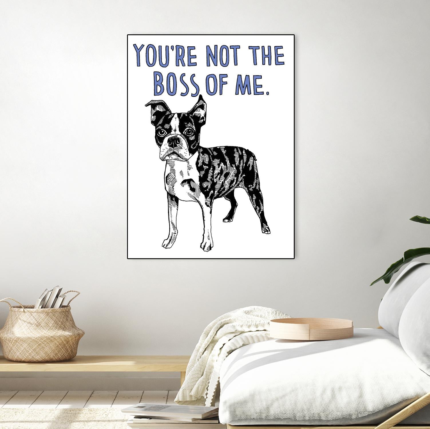 Boston Terrier by Natasha Marie on GIANT ART - blue contemporary