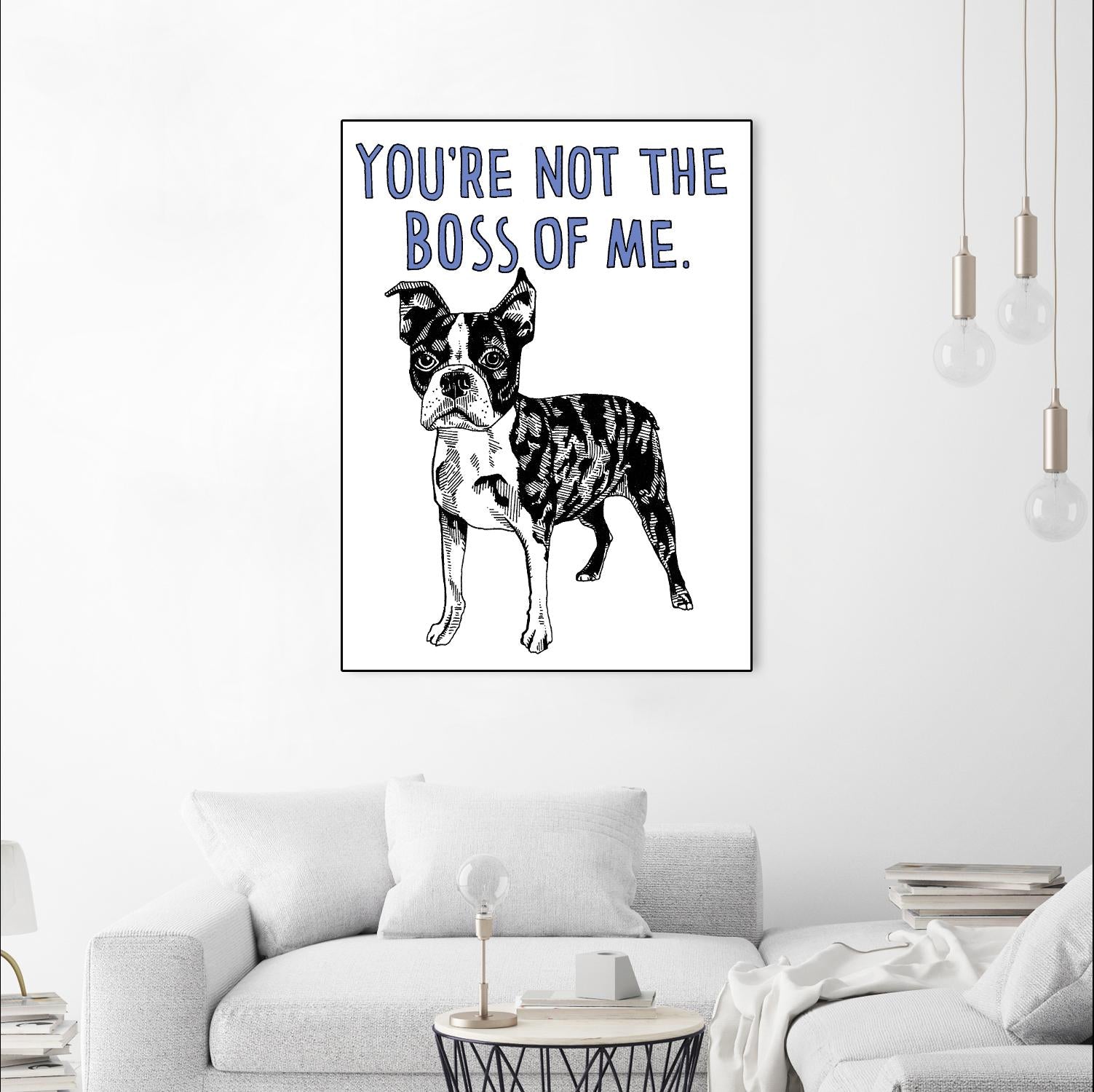 Boston Terrier by Natasha Marie on GIANT ART - blue contemporary