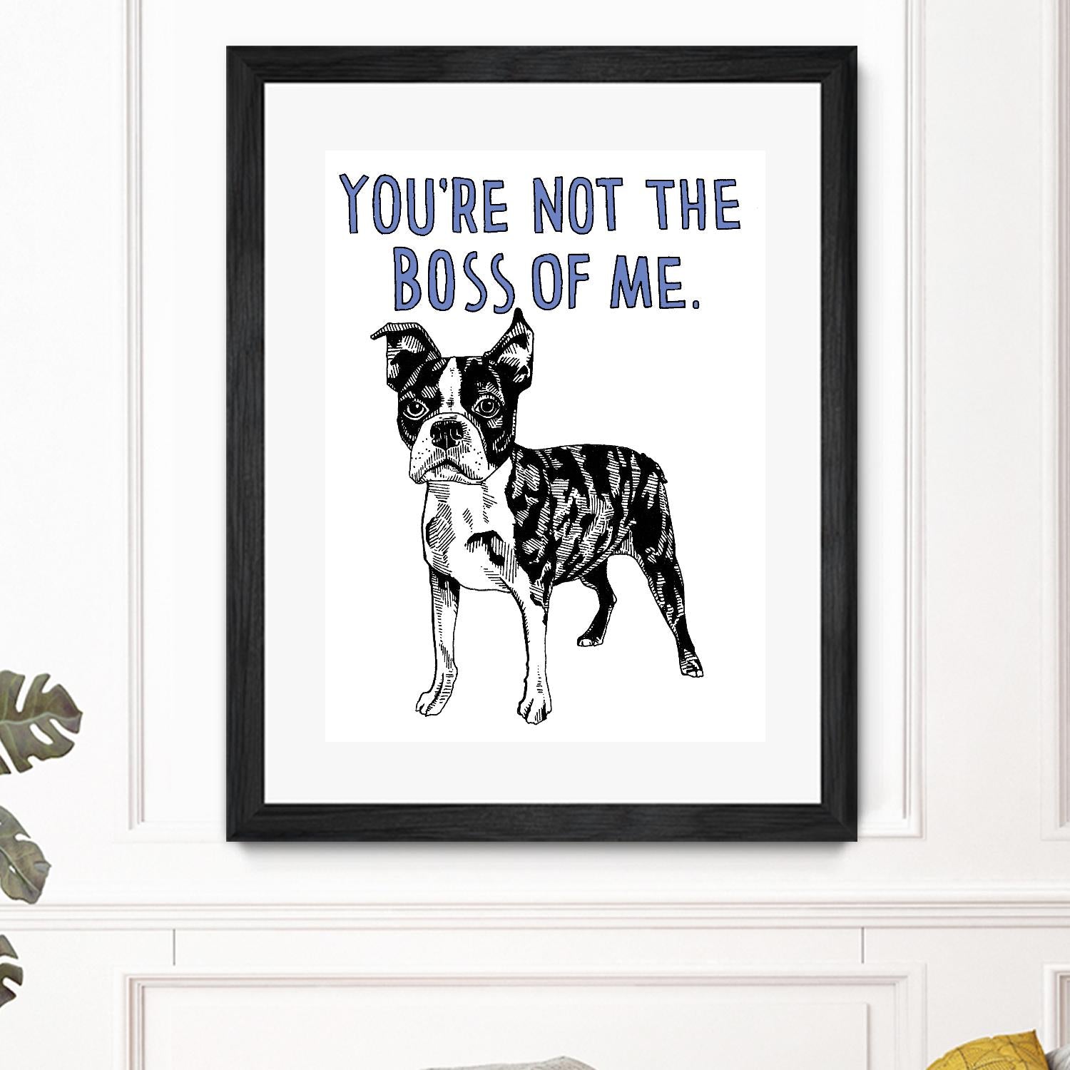 Boston Terrier by Natasha Marie on GIANT ART - blue black & white dog