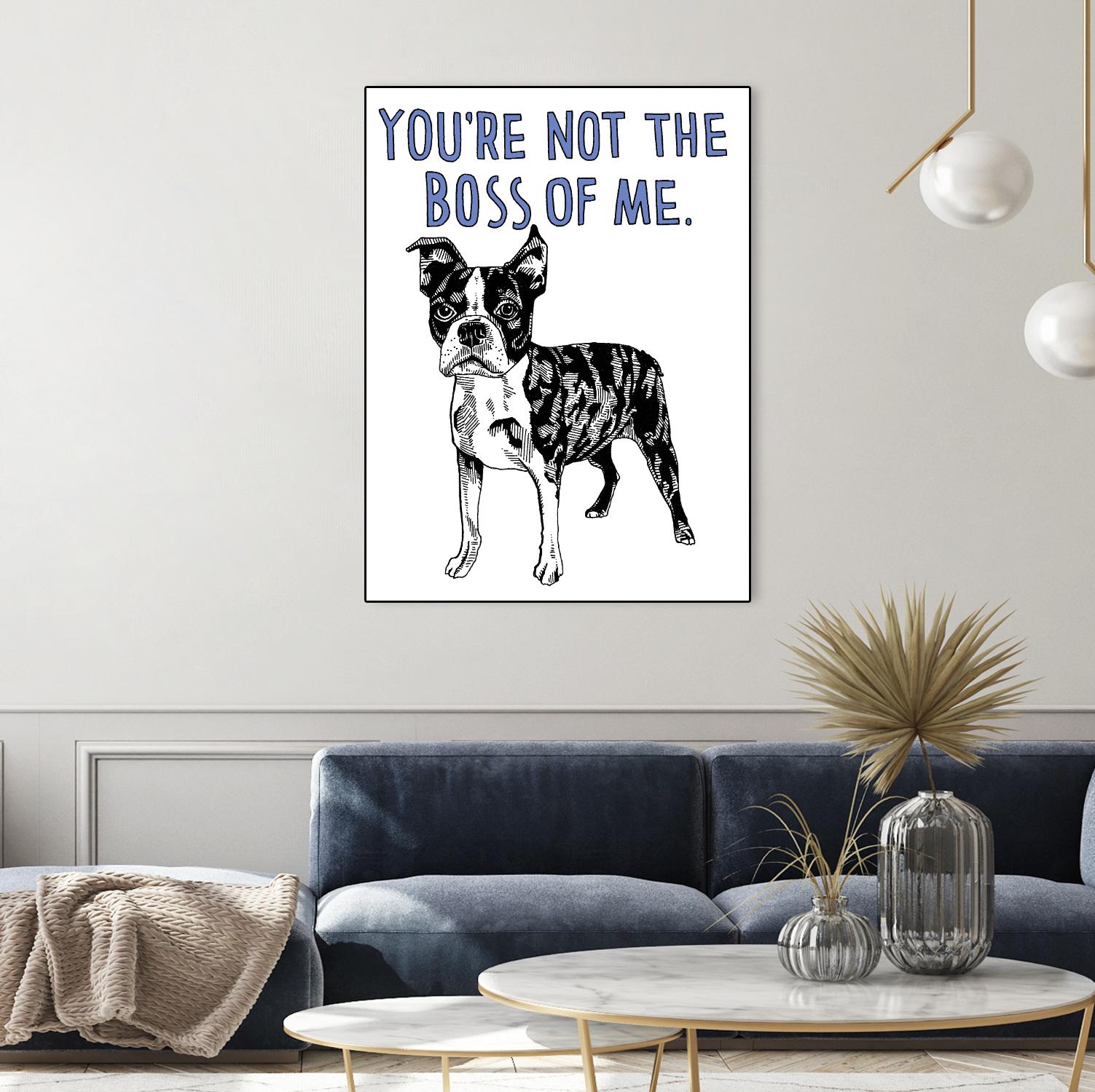 Boston Terrier by Natasha Marie on GIANT ART - blue contemporary