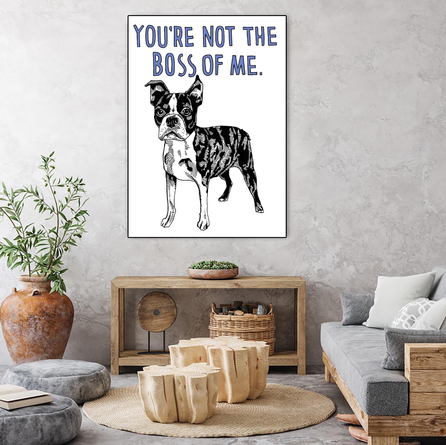 Boston Terrier by Natasha Marie on GIANT ART - blue contemporary