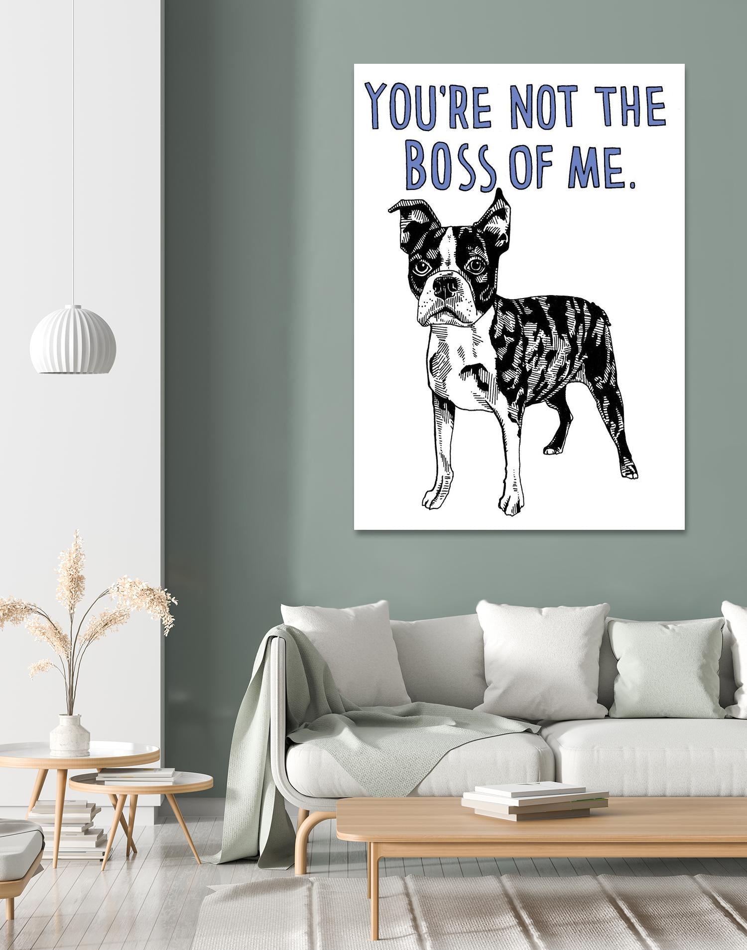 Boston Terrier by Natasha Marie on GIANT ART - blue black & white dog