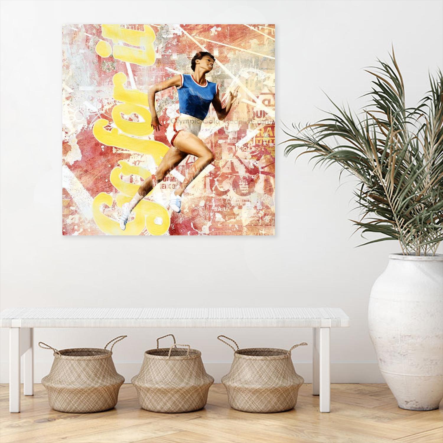 Go For It by THE Studio on GIANT ART - pink typography running