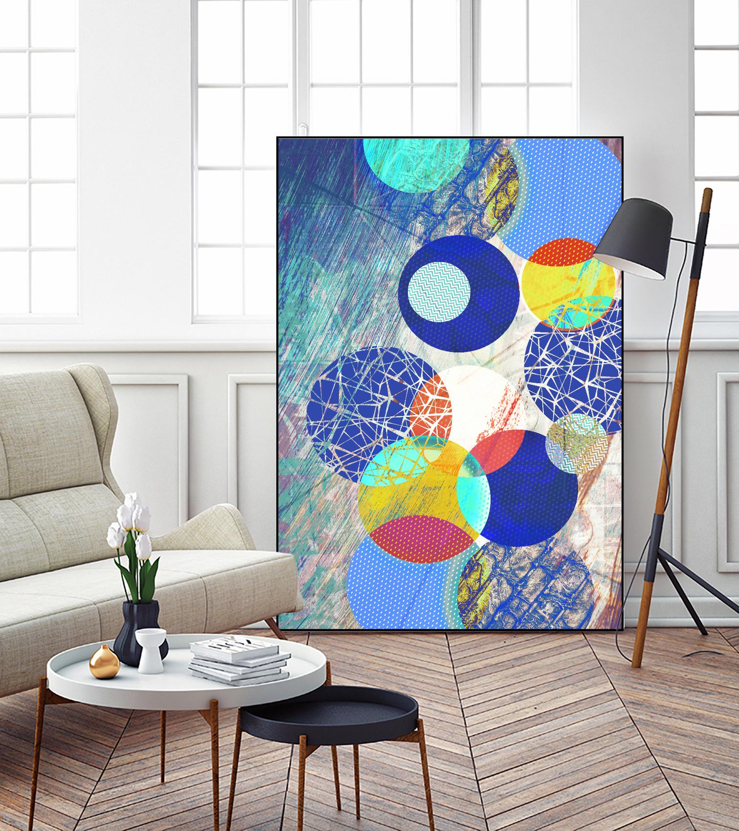 Patterned Circles 1 by THE Studio on GIANT ART - red abstract