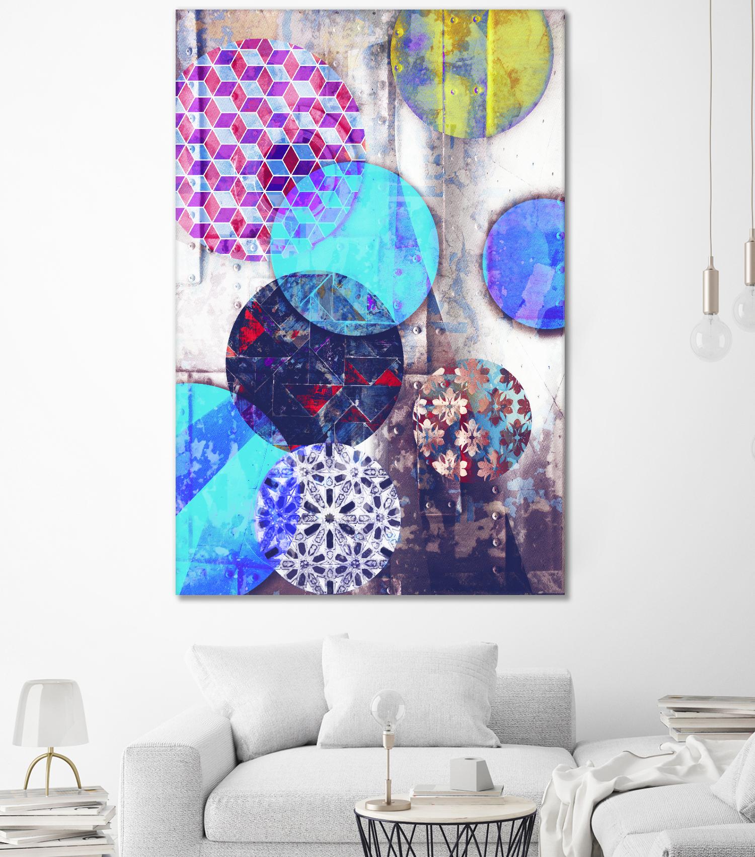 Patterned Circles 2 by THE Studio on GIANT ART - brown abstract