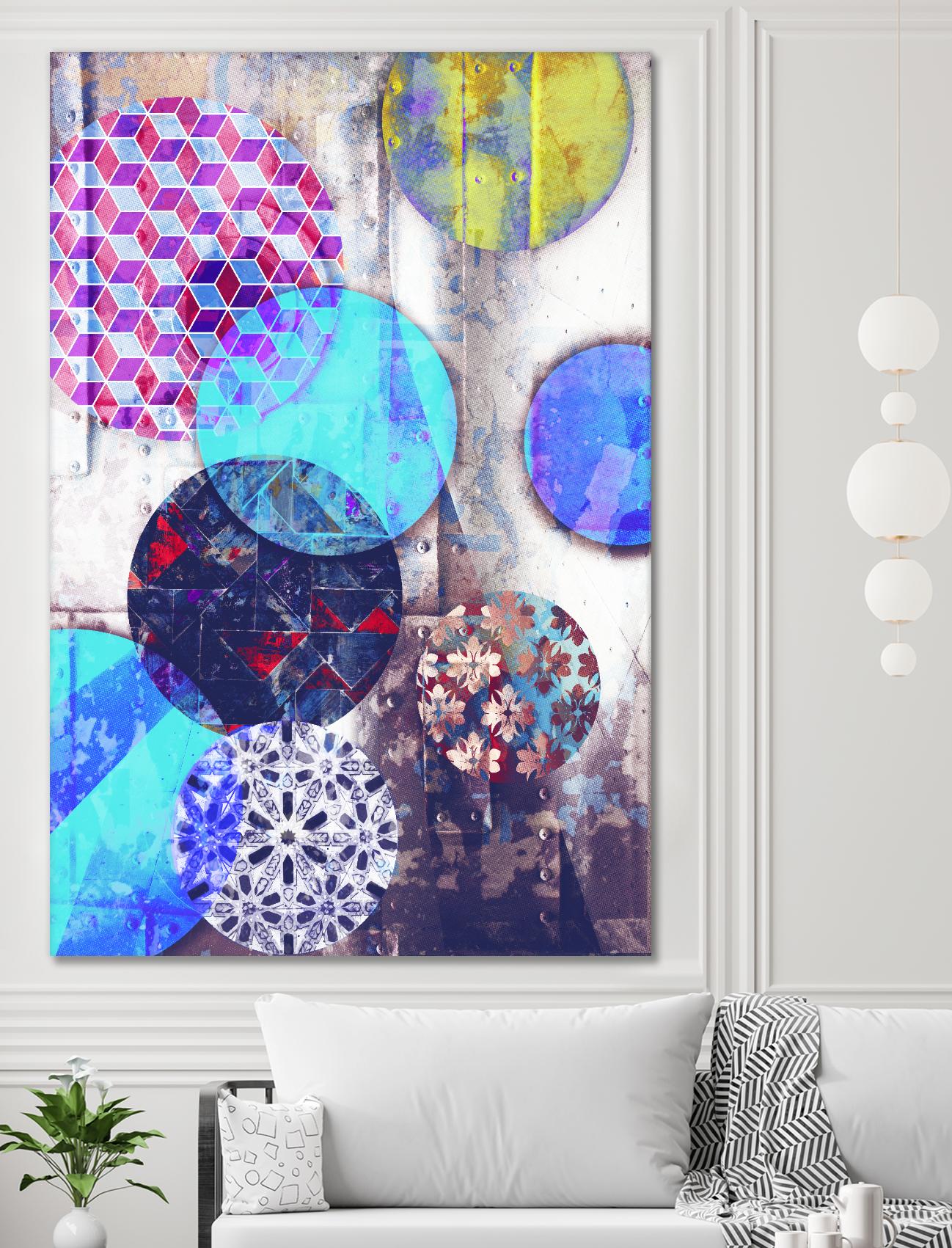 Patterned Circles 2 by THE Studio on GIANT ART - brown abstract