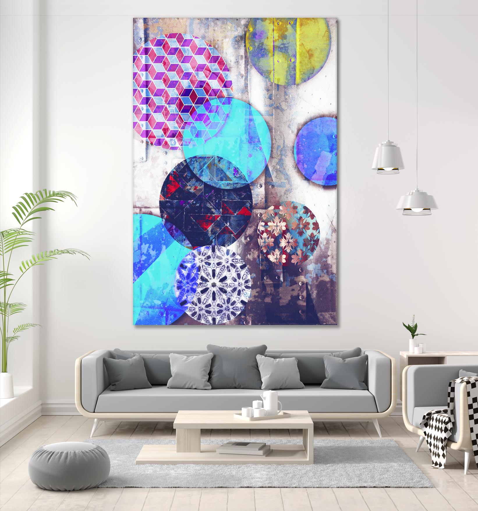 Patterned Circles 2 by THE Studio on GIANT ART - brown abstract
