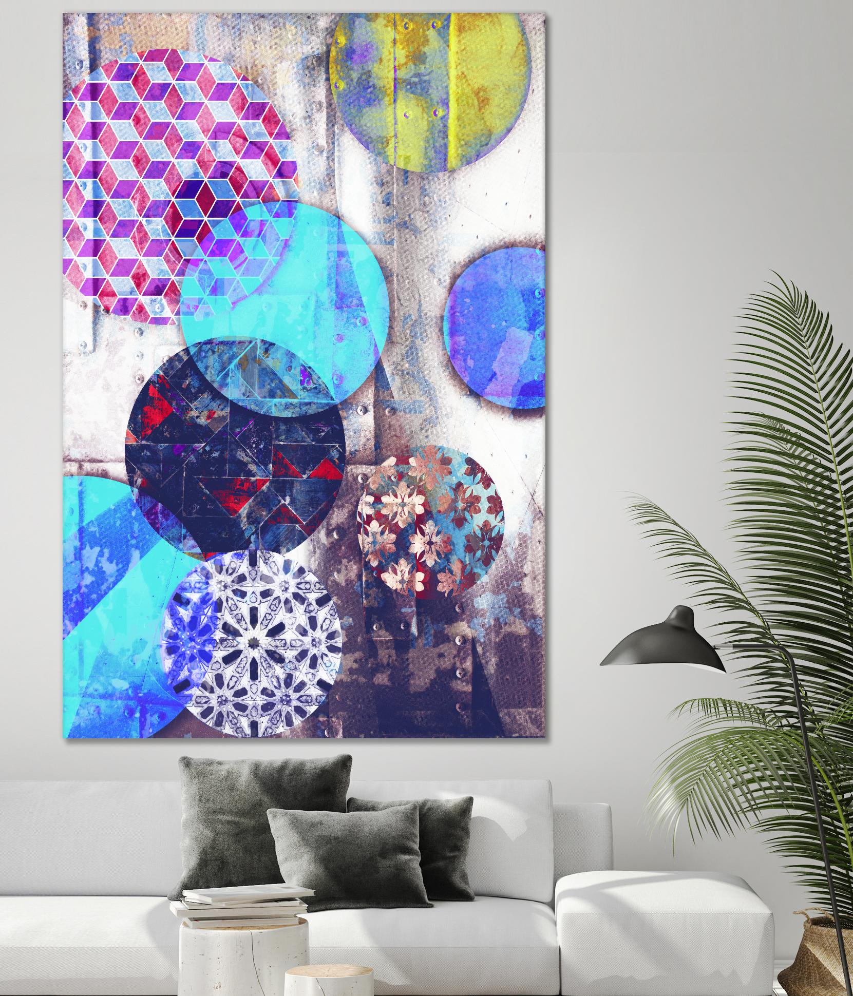 Patterned Circles 2 by THE Studio on GIANT ART - brown abstract