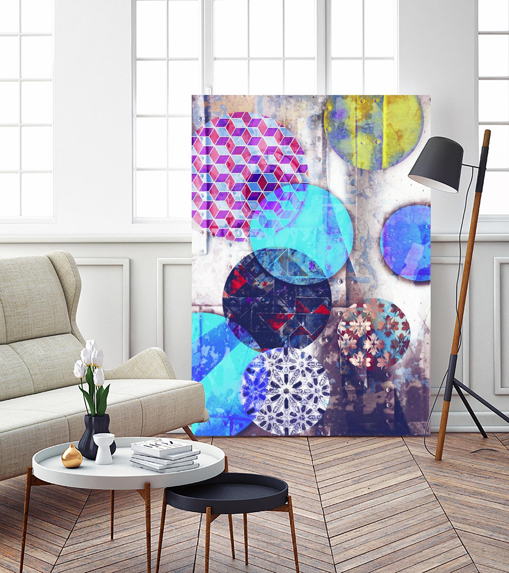 Patterned Circles 2 by THE Studio on GIANT ART - brown abstract