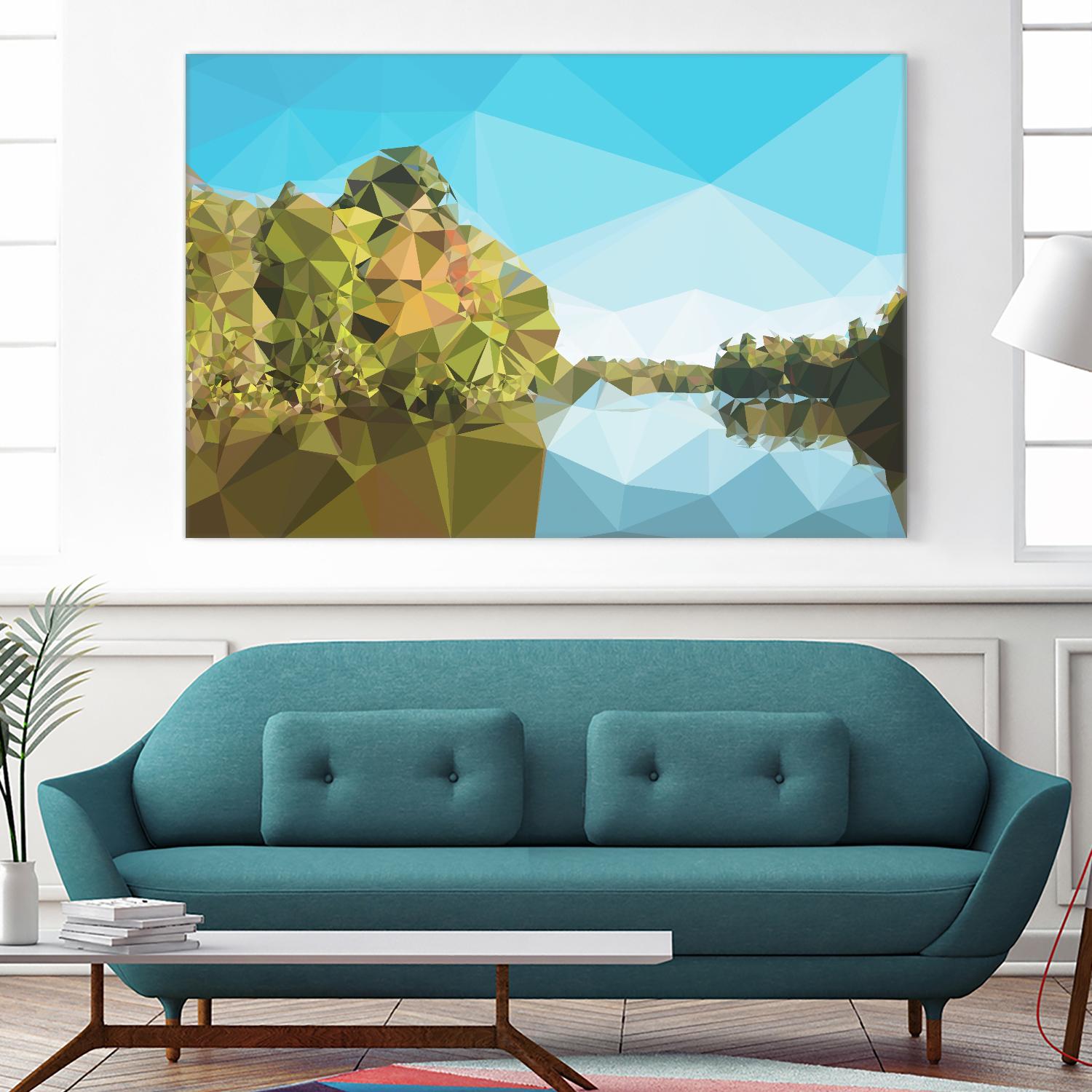 Fractal Lakeside by THE Studio on GIANT ART - green landscape