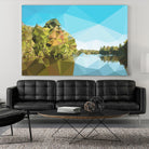 Fractal Lakeside by THE Studio on GIANT ART - green landscape