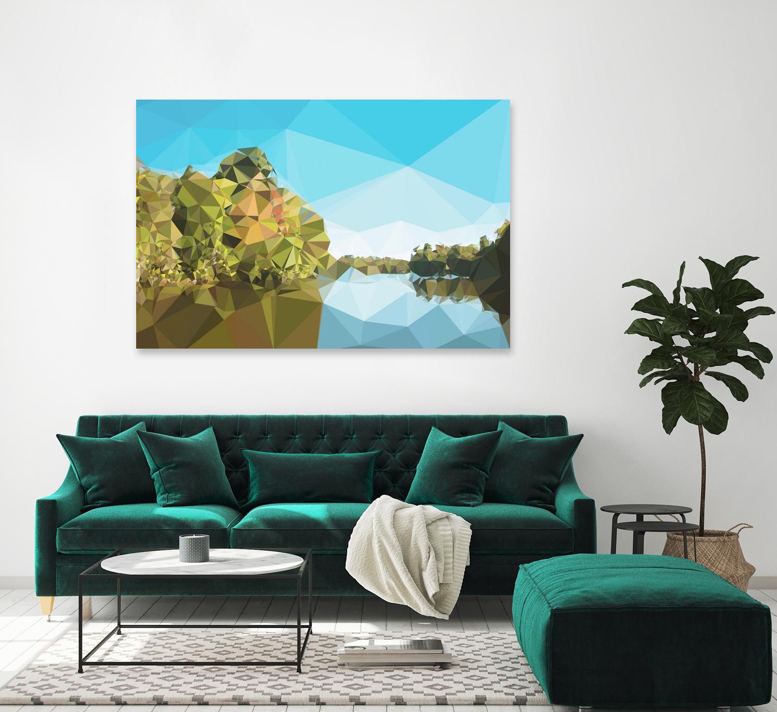 Fractal Lakeside by THE Studio on GIANT ART - green landscape