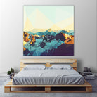 Fractal Mountain Sunset by THE Studio on GIANT ART - brown contemporary