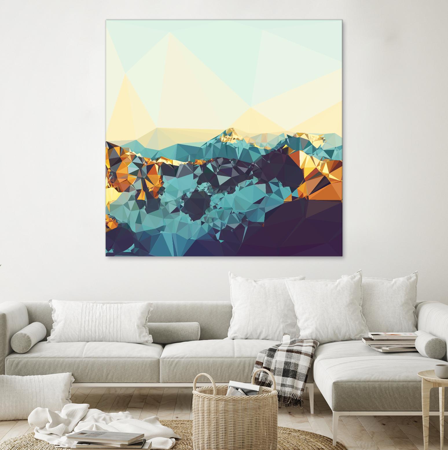 Fractal Mountain Sunset by THE Studio on GIANT ART - brown contemporary