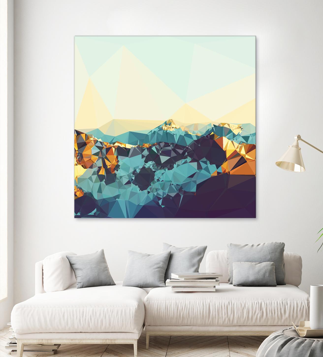 Fractal Mountain Sunset by THE Studio on GIANT ART - brown contemporary