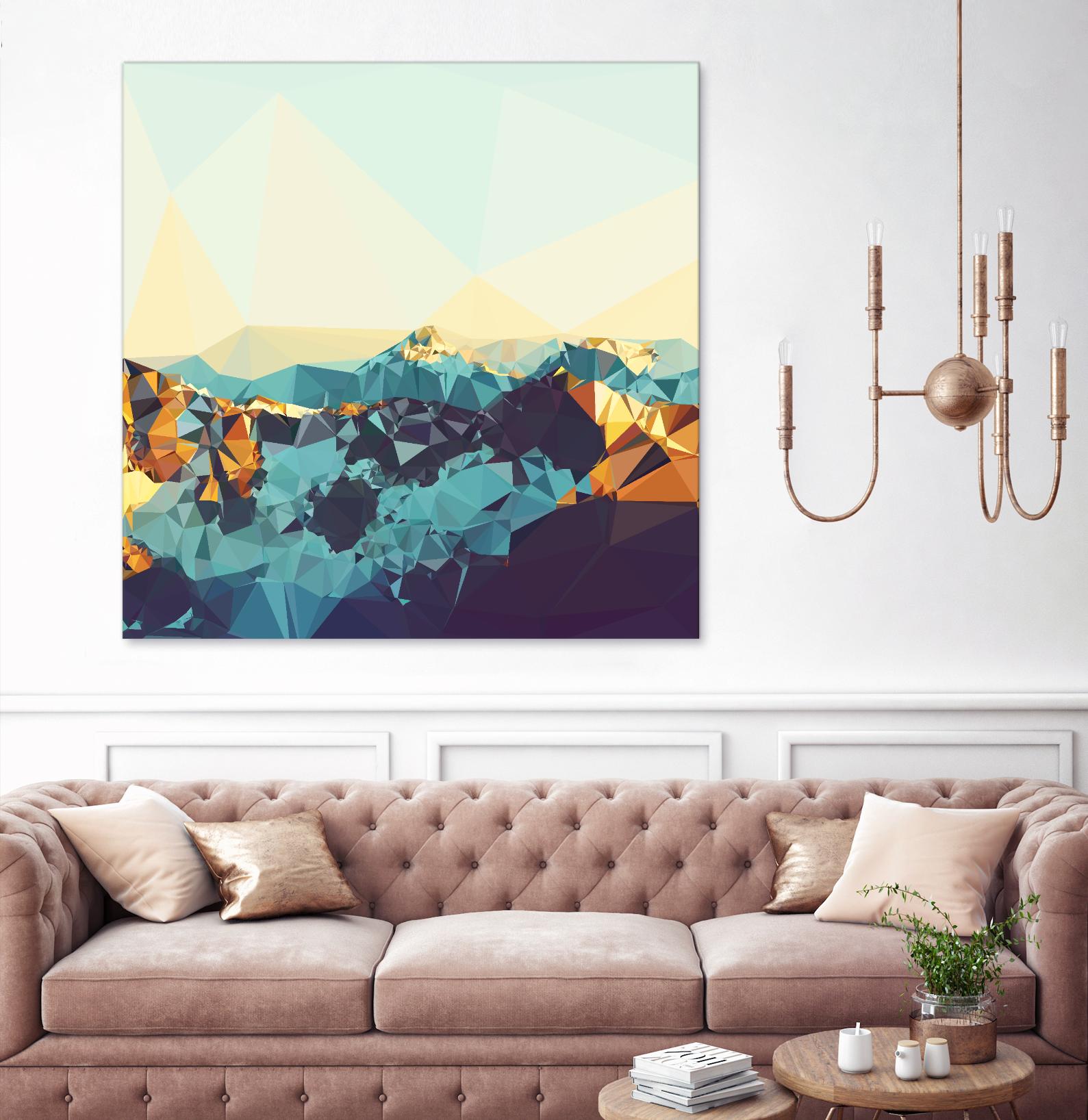 Fractal Mountain Sunset by THE Studio on GIANT ART - brown contemporary