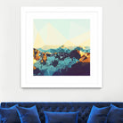 Fractal Mountain Sunset by THE Studio on GIANT ART - brown contemporary