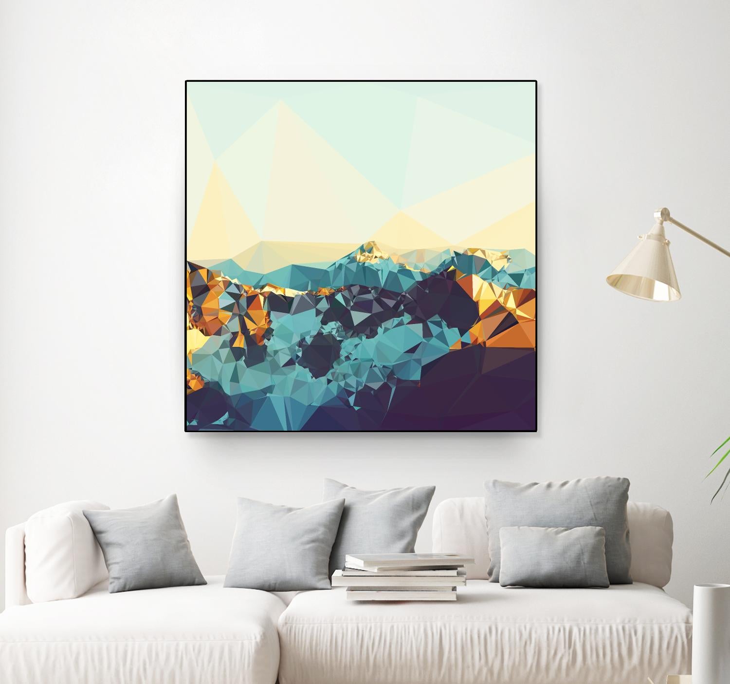 Fractal Mountain Sunset by THE Studio on GIANT ART - brown contemporary