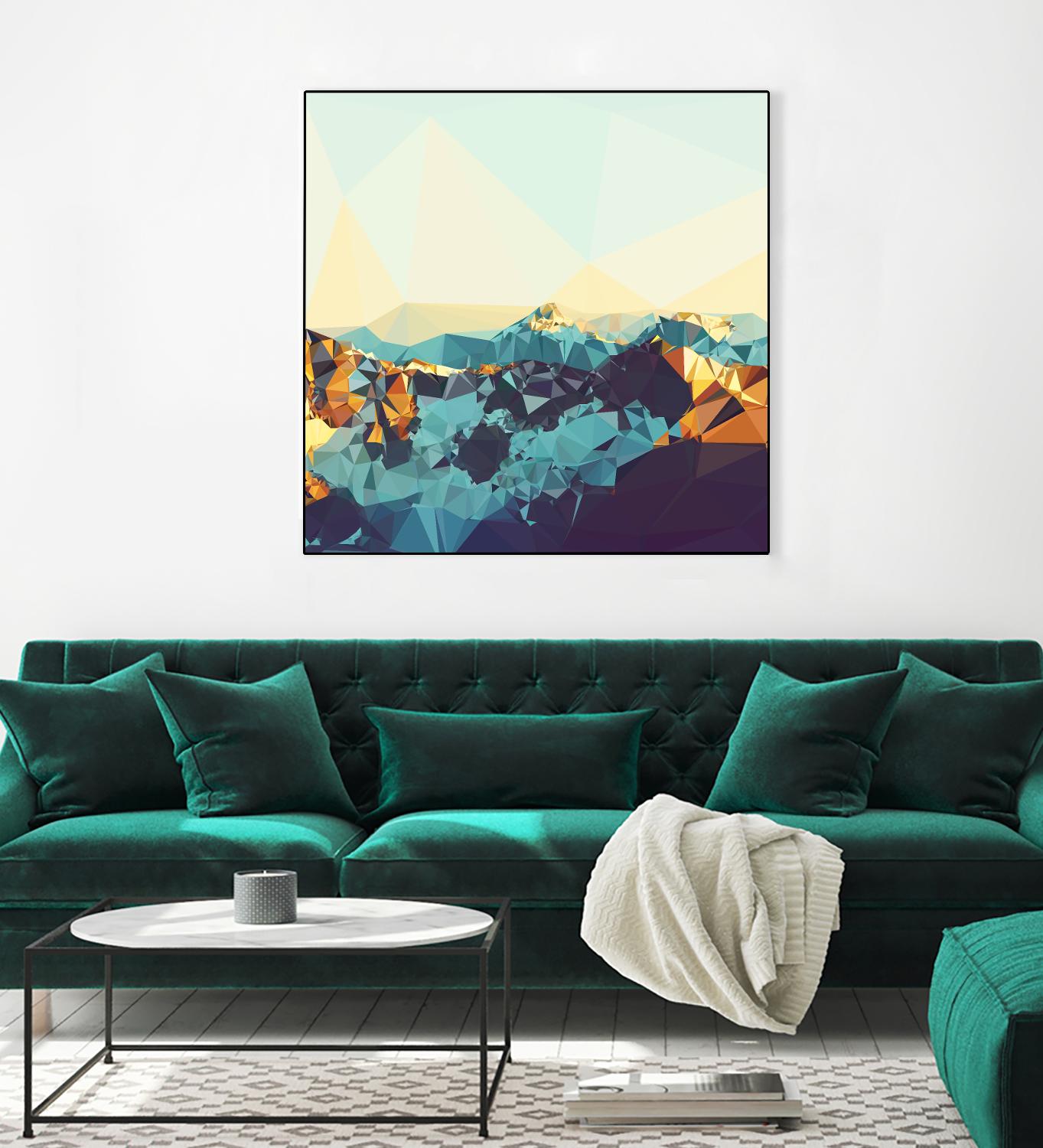 Fractal Mountain Sunset by THE Studio on GIANT ART - brown contemporary