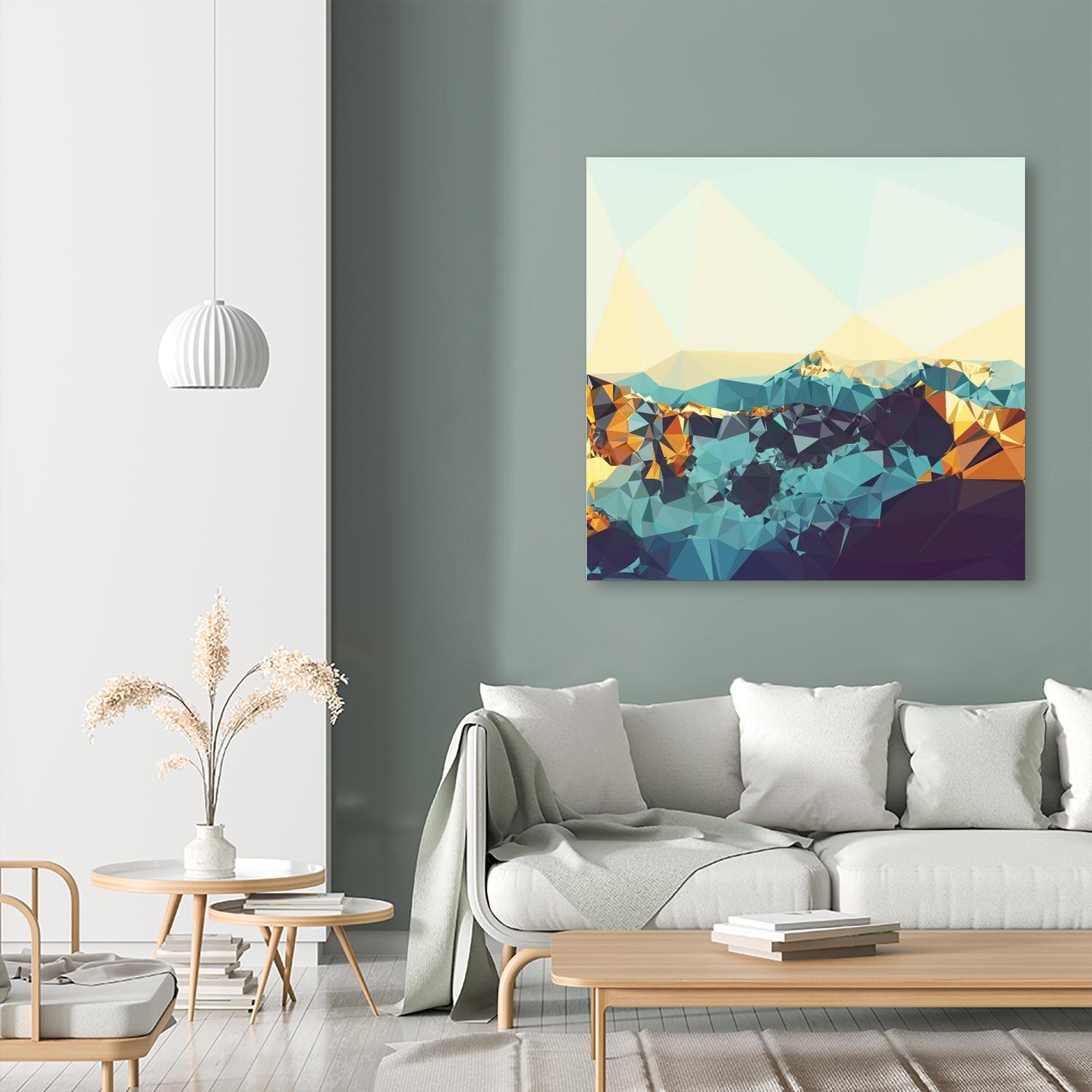 Fractal Mountain Sunset by THE Studio on GIANT ART - brown contemporary