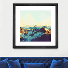 Fractal Mountain Sunset by THE Studio on GIANT ART - brown contemporary