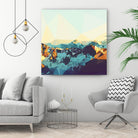 Fractal Mountain Sunset by THE Studio on GIANT ART - brown contemporary