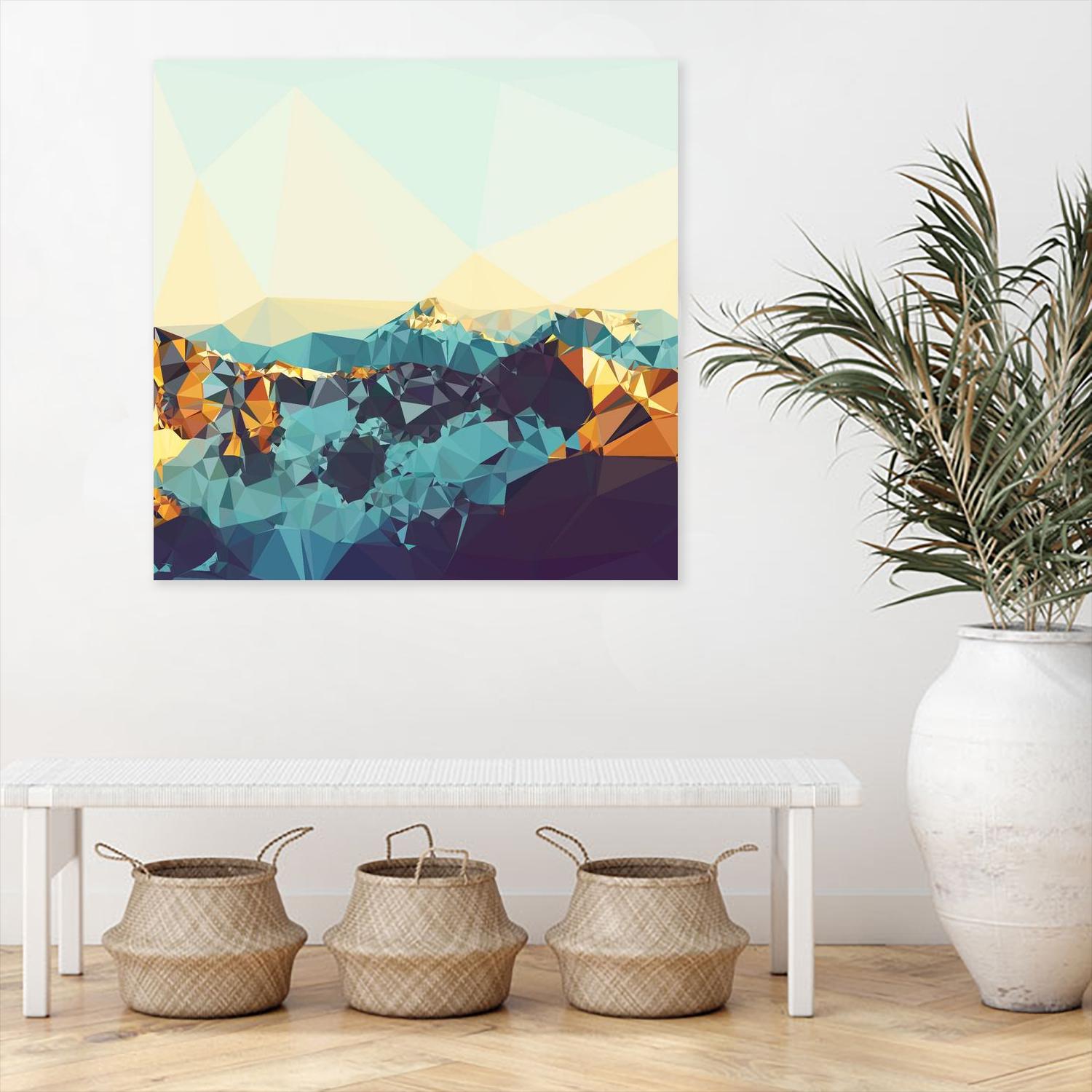 Fractal Mountain Sunset by THE Studio on GIANT ART - brown contemporary