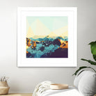 Fractal Mountain Sunset by THE Studio on GIANT ART - brown contemporary