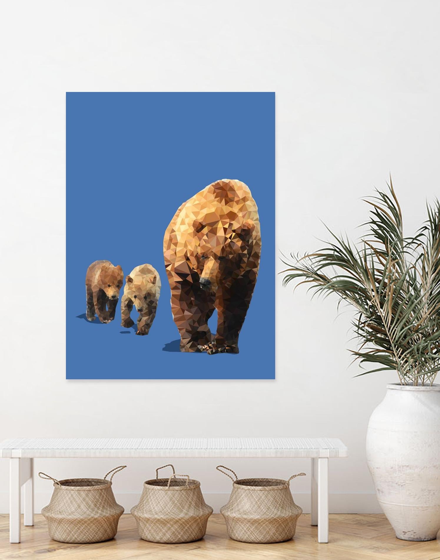 Fractal Bears by THE Studio on GIANT ART - blue animal ours