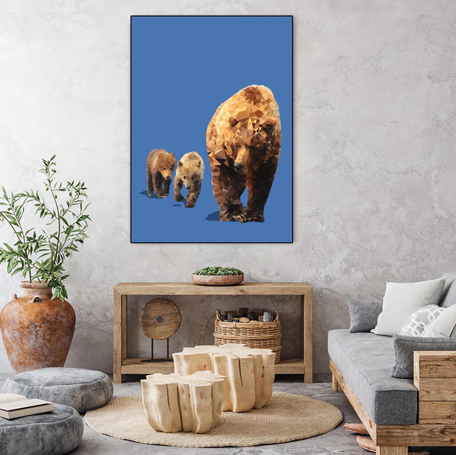 Fractal Bears by THE Studio on GIANT ART - brown contemporary