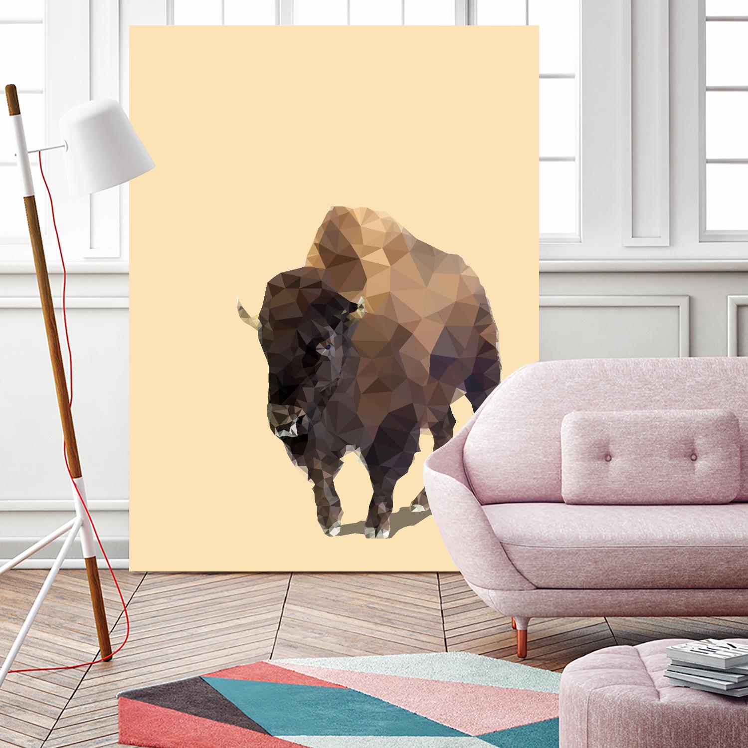 Fractal Bison by THE Studio on GIANT ART - black contemporary