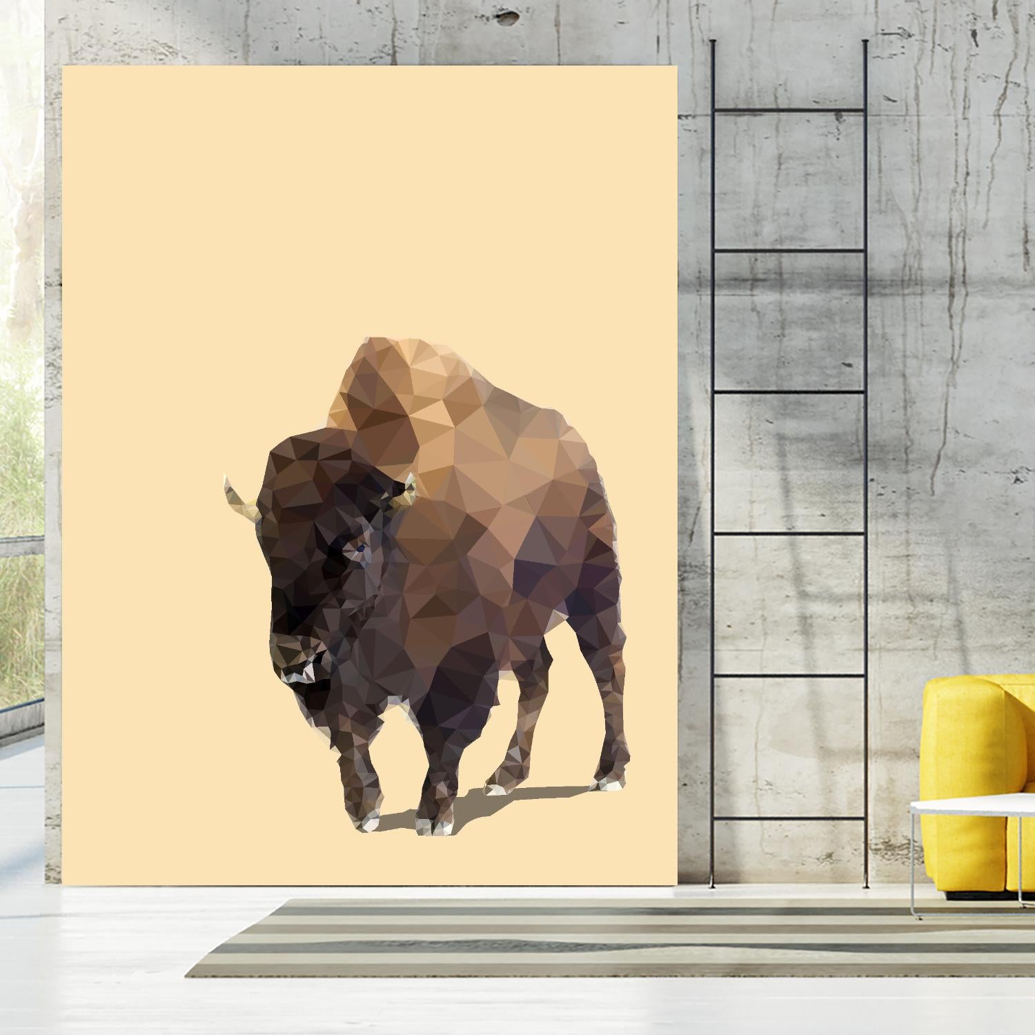 Fractal Bison by THE Studio on GIANT ART - black contemporary