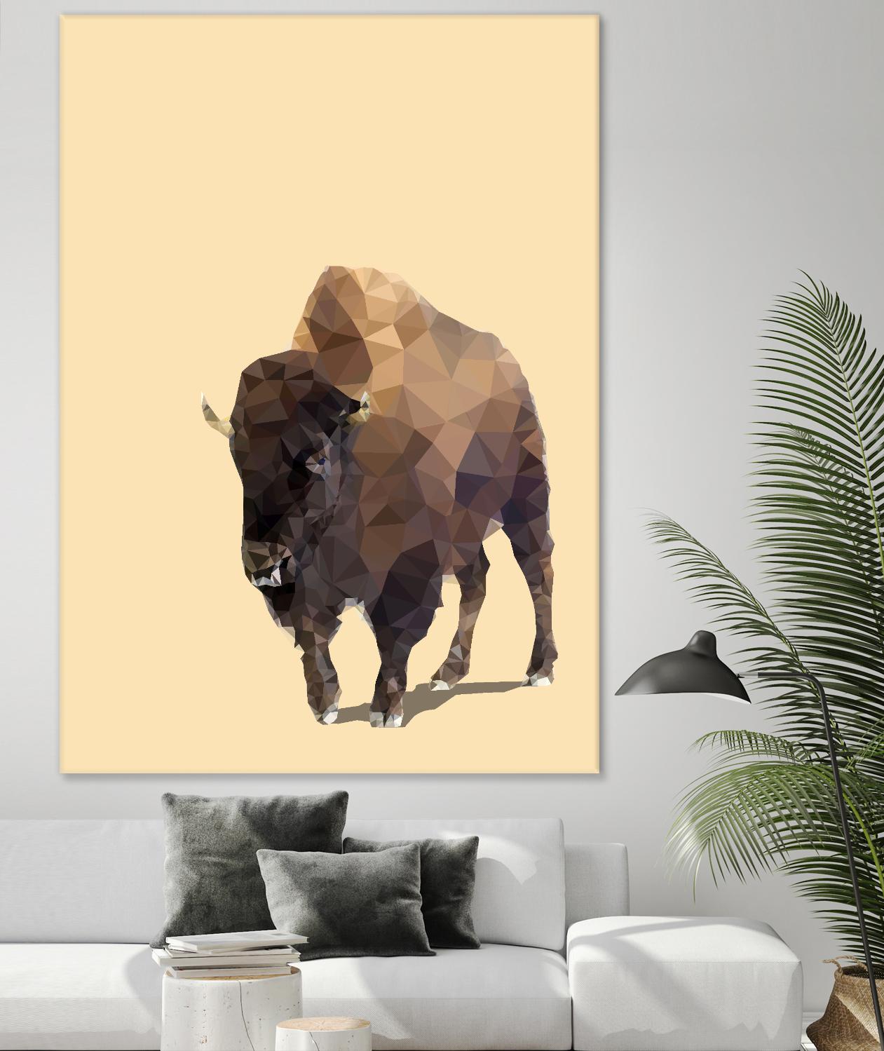 Fractal Bison by THE Studio on GIANT ART - black contemporary